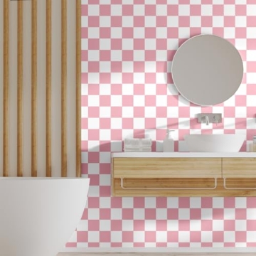 Drydiet Retro Checkerboard Peel and Stick Wallpaper