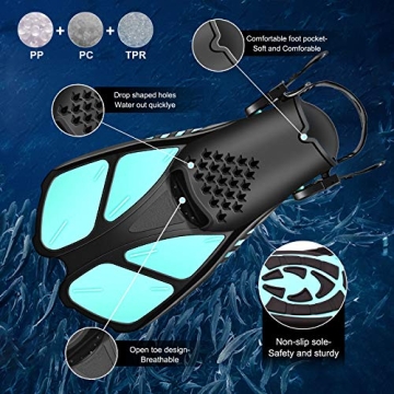 Adjustable Swim Fins for Snorkeling and Swimming