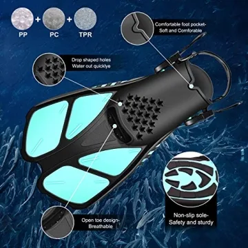 Adjustable Swim Fins for Snorkeling and Swimming