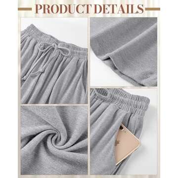 Neer 3 Pack Women's Baggy Sweatpants with Pockets, Wide Leg Yoga Pants Cozy Thick Lounge Pants Drawstring Casual Loose Jogger(Large,Black, Dark Gray, Gray)