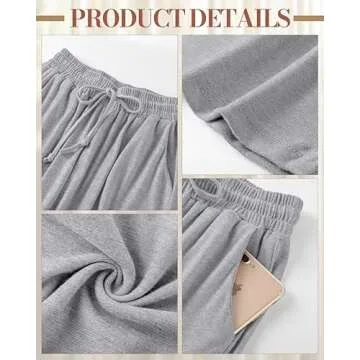 Neer 3 Pack Women's Baggy Sweatpants with Pockets, Wide Leg Yoga Pants Cozy Thick Lounge Pants Drawstring Casual Loose Jogger(Large,Black, Dark Gray, Gray)