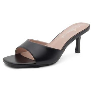 Shoe Land Deverena Women’s Low Heels - Chic Slip-On Mules for Prom, Party, & Casual Wear