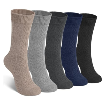 YSense 5 Pairs Women's Wool Socks - Thick, Cozy Winter Gifts