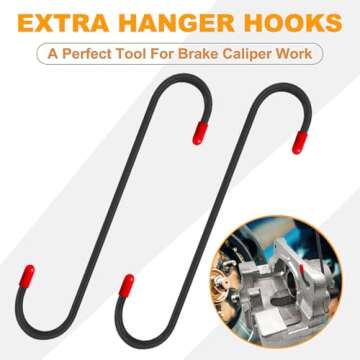 Brake Tools, Brake Caliper Tool, 4 in 1 Universal Disc Brake Caliper Compression Tool, Caliper Piston Compressor Tool with 2 Brake Caliper Hooks, Brake Caliper Press for Car Brake Repair Installation