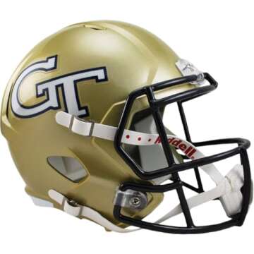 NCAA Georgia Tech Full Size Speed Replica Helmet, White, Medium