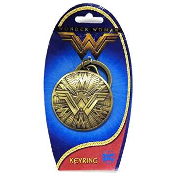 DC New Wonder Woman Shield Pewter Key Ring – A Touch of Heroism, 3"