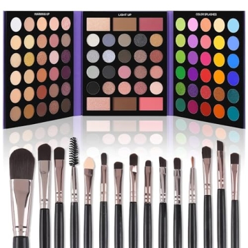 UCANBE Eyeshadow Palette with 15Pcs Brushes Makeup Set, Pigmented 86 Colors Make Up Sets Valentine's...