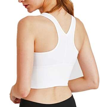 Enjyam Women's Shirred Front Sport Racerback Yoga Bra with Medium Support Removable Pads Running Wor...