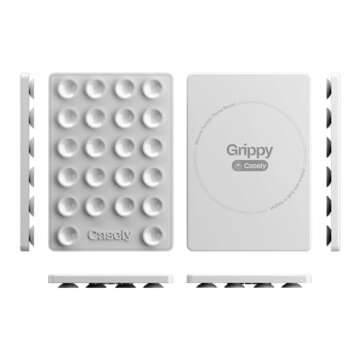 Casely Grippy | White Silicone Suction Phone Mount Compatible with MagSafe