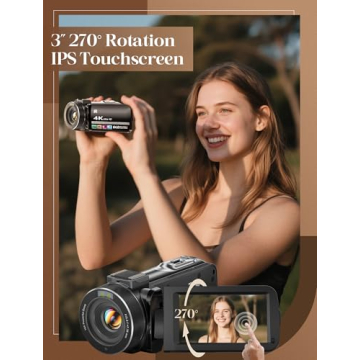 ZYDIIE 4K Video Camera with Night Vision and 32GB Card