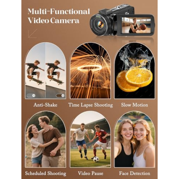 ZYDIIE 4K Video Camera with Night Vision and 32GB Card