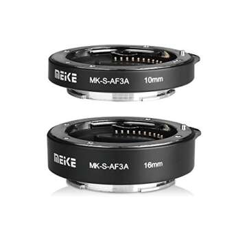 MEIKE MK-S-AF3A AF Auto Focus Macro Extension Tube Adapter Ring (10mm+16mm) for Sony Mirrorless E-Mo...