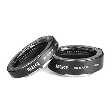 MEIKE MK-S-AF3A AF Auto Focus Macro Extension Tube Adapter Ring (10mm+16mm) for Sony Mirrorless E-Mount FE-Mount A7 NEX Camera A7 A7II A7M2 NEX3 NEX5 NEX6 NEX7 A5000 A5100 A6000 A6300 A6500 A9 A6400