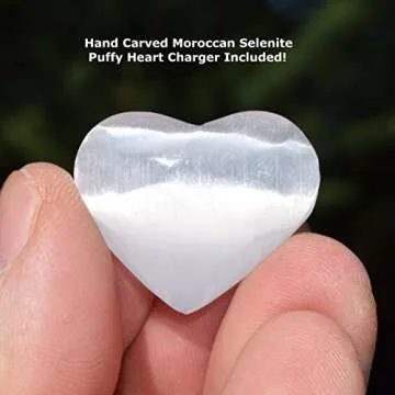 CHARGED Premium Rainbow Fluorite Crystal Chip Bracelet Stretchy + Selenite Charging Heart Included (...