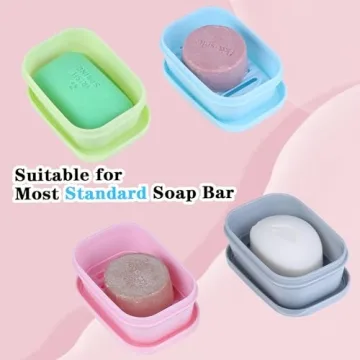 3 Pack Travel Soap Container, Portable Bar Soap Holder Leakproof Soap Box Soap Dish with Cover, Plastic Soap Case for Camping Outdoor Bathroom Shower Gym Hiking Travel(Pink Green Gray)