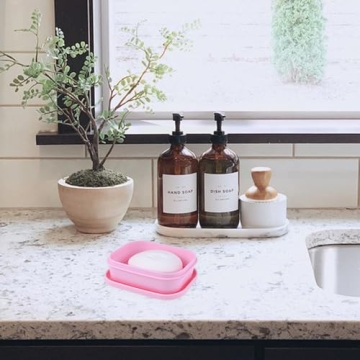 3 Pack Travel Soap Container, Portable Bar Soap Holder Leakproof Soap Box Soap Dish with Cover, Plastic Soap Case for Camping Outdoor Bathroom Shower Gym Hiking Travel(Pink Green Gray)