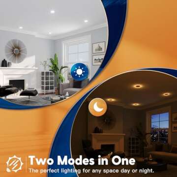 FREELICHT 12 Pack 5/6 Inch 5CCT LED Recessed Can Light with Night Light, Dimmable Retrofit