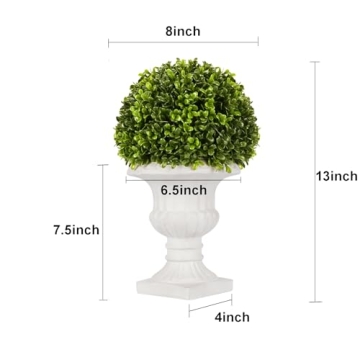 SEVENLOVE 2 Pack LED Boxwood Topiary for Home Décor