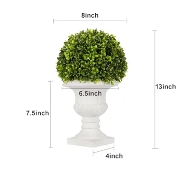 SEVENLOVE 2 Pack LED Boxwood Topiary for Home Décor