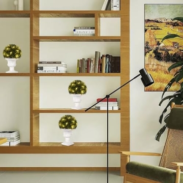 SEVENLOVE 2 Pack LED Boxwood Topiary for Home Décor