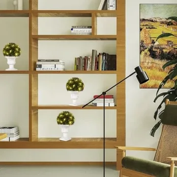 SEVENLOVE 2 Pack LED Boxwood Topiary for Home Décor