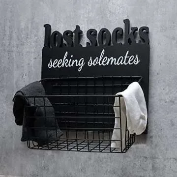 EVA Murmure Cutout Letters Lost Socks - Fun Laundry Room Organizer & Decor