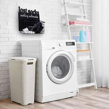 Funny Lost Socks Laundry Room Sign with Basket