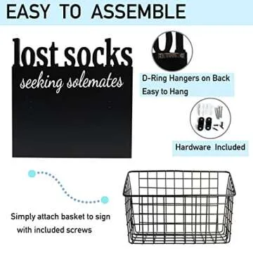 Funny Lost Socks Laundry Room Sign with Basket