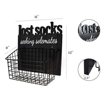 Funny Lost Socks Laundry Room Sign with Basket