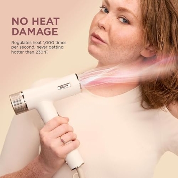 Shark Hair Dryer SpeedStyle RapidGloss Finisher and High-Velocity Dryer, Ionic Hair Blow Dryer with IQ Speed Styling and Drying Suite, No Heat Damage, Best for Curly and Coily Hair, Silk, HD332