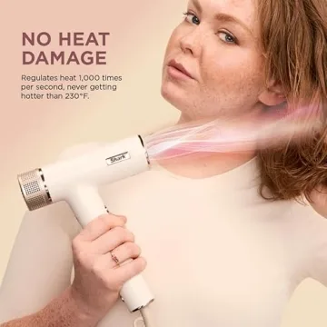 Shark Hair Dryer SpeedStyle RapidGloss Finisher and High-Velocity Dryer, Ionic Hair Blow Dryer with IQ Speed Styling and Drying Suite, No Heat Damage, Best for Curly and Coily Hair, Silk, HD332