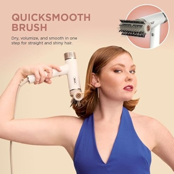 Shark Hair Dryer SpeedStyle RapidGloss Finisher and High-Velocity Dryer, Ionic Hair Blow Dryer with IQ Speed Styling and Drying Suite, No Heat Damage, Best for Curly and Coily Hair, Silk, HD332