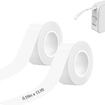 Label Tape Continuous Waterproof Thermal Sticker Labels - 2 Rolls for Home, Office, School