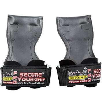 Lifting Grips PRO Weight Gloves Heavy Duty Straps Alternative to Power Hooks Deadlifts Adjustable Neoprene Padded Wrist Wrap (Black Rubber, Small 5.0"-6.40" Wrist Size)