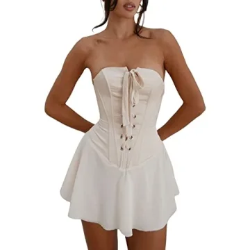 Shop Tsnbre Women Strapless Mini Tube Dress for Chic Style