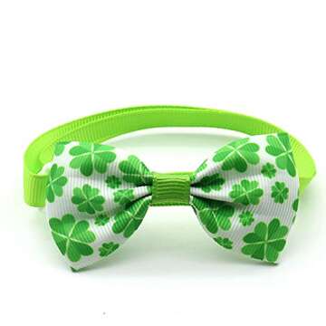 St. Patrick's Day Pet Dog Bow Ties - 4 Pcs Adjustable Set