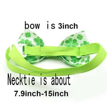 St. Patrick's Day Pet Dog Bow Ties - 4 Pcs Adjustable Set