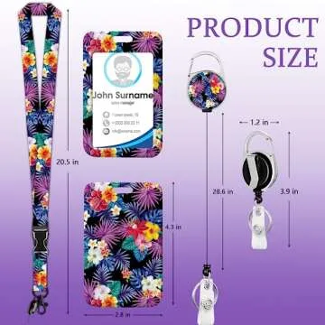 Stylish Tropical Flower Lanyards for ID Badges