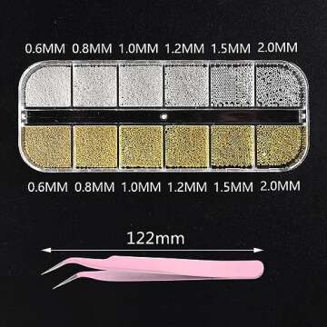 3D Mixed Sizes Nail Art Studs Gold Silver Mini Metal Caviar Nails Beads Ball Nail Rivets Jewelry for Women Girls Manicure Nails Supplies DIY Crafts Decorations…