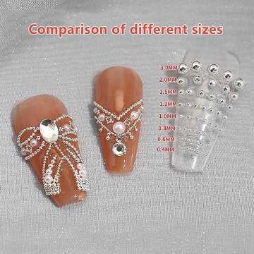 3D Mixed Sizes Nail Art Studs Gold Silver Mini Metal Caviar Nails Beads Ball Nail Rivets Jewelry for Women Girls Manicure Nails Supplies DIY Crafts Decorations…