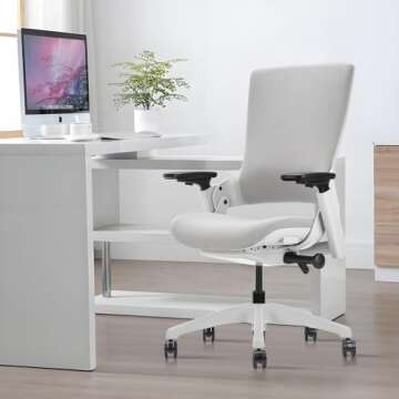 CLATINA Office Chair - Ergonomic Swivel Executive Chair with 3D Armrest Support