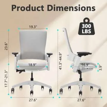 CLATINA Ergonomic Office Chair with 3D Adjustability for Comfort