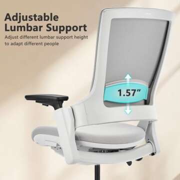 CLATINA Ergonomic Office Chair with 3D Adjustability for Comfort