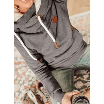 SHIPE Women Fashion Cowl Neck Hoodie Casual Loose Pullover Long Sleeve Sweatshirt Jumpers Tops (166-...