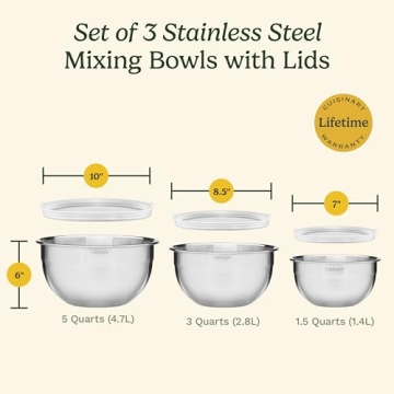 Cuisinart Stainless Steel Mixing Bowl Set - Three Essential Sizes