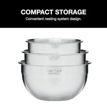 Cuisinart Stainless Steel Mixing Bowl Set - Three Essential Sizes