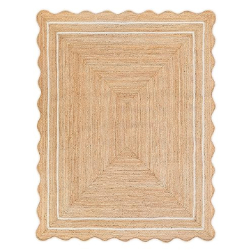 Wave Scalloped Jute Rug - Eco-Friendly Home Decor