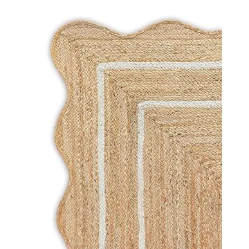 Wave Scalloped Jute Rug - Eco-Friendly Home Decor