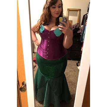 917 - Plus Size Faux Leather Pleated High Waist Maxi Mermaid Skirt (4X, Green Sequins)