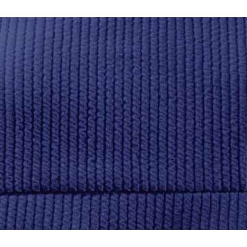 Lilosy High Waisted Tummy Control Bikini Ribbed Sporty Brazilian Swimsuit Set Women Highwaisted Cheeky Cut Leg Rise Bottom Crop Push Up Top 2 Piece Bathing Suit Navy Blue Large